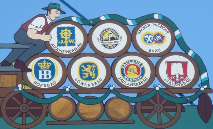 Zeichentrickkarrikatur der Biermarken in München